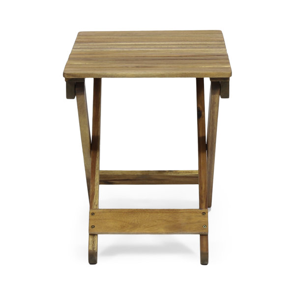 Gracie Oaks Weathered Outdoor Folding Wooden Side Table & Reviews Wayfair